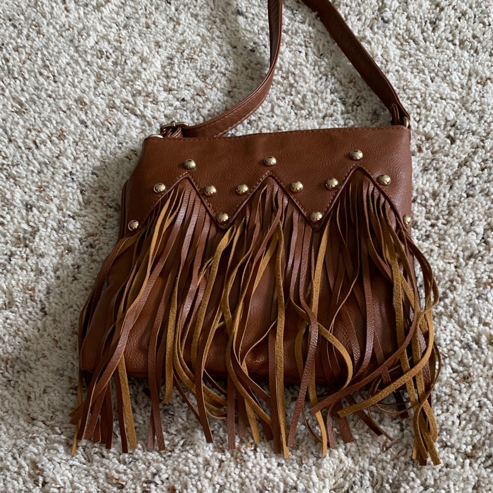 Brown Fringe Shoulder Bag